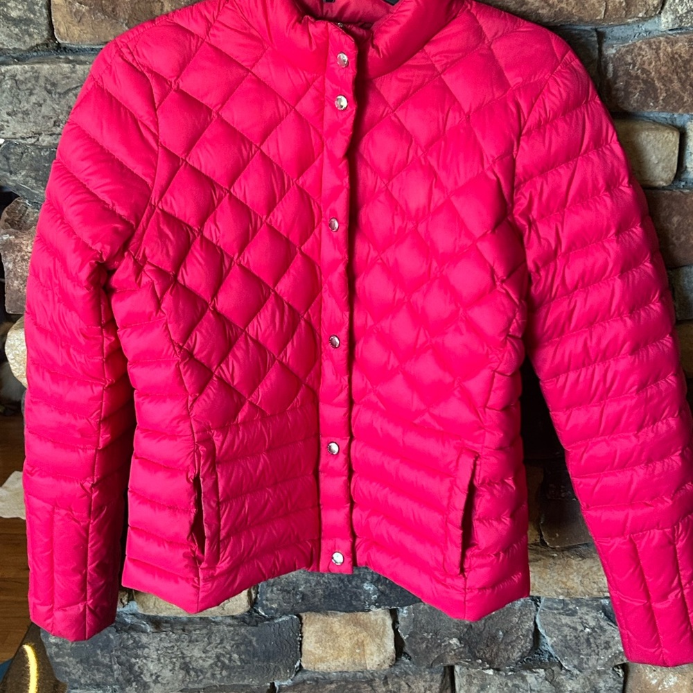 Lands' End Women's Bright Pink Quilted Puffer Packable Jacket